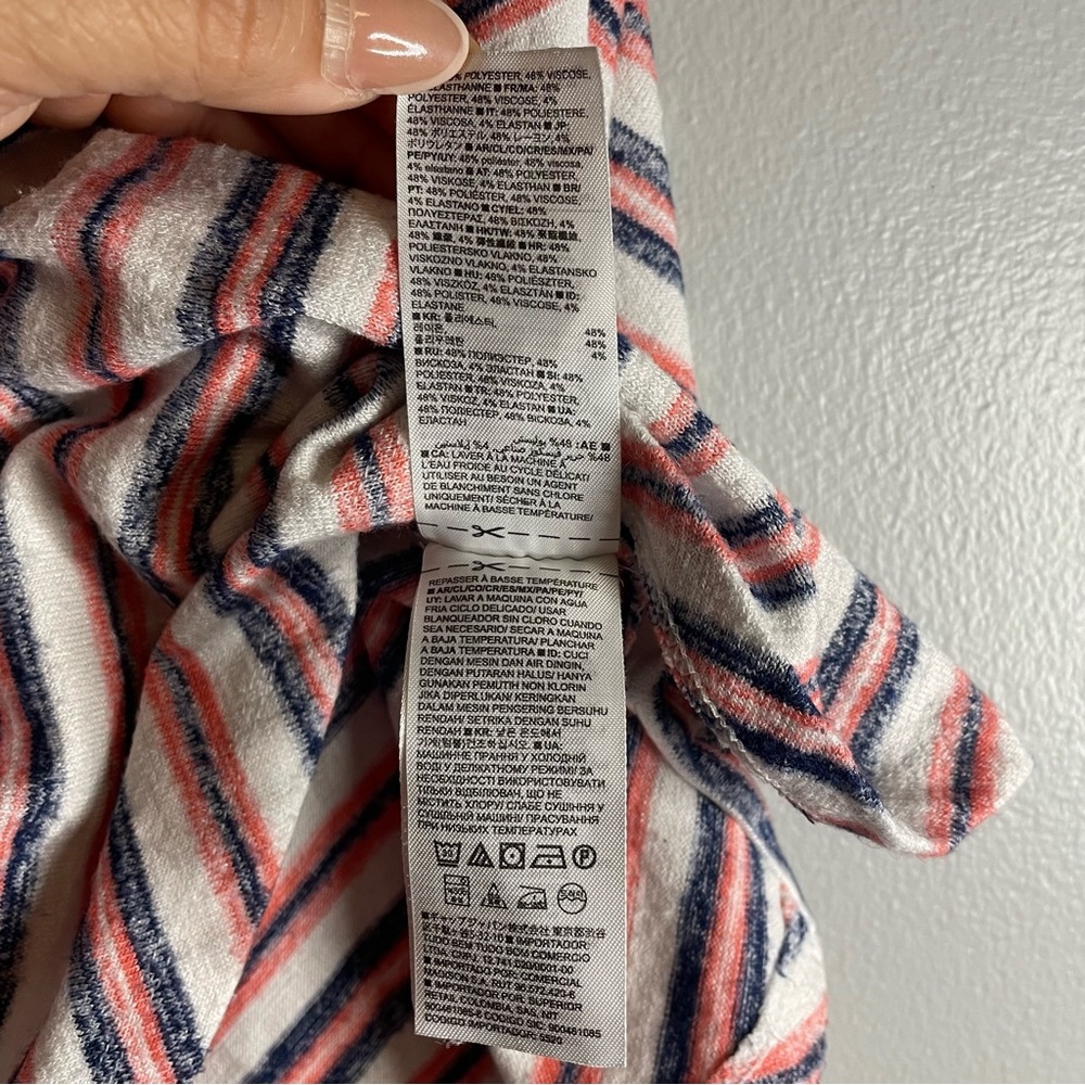 GAP SZ/Large Womens Sleeveless Striped Tank Multi Color V-Neck Loose Fit Top. - Picture 5 of 7